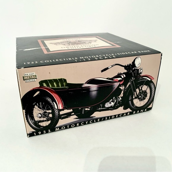 New Harley-Davidson 1933 Motorcycle Sidecar Bank 1:12 Scale Die Cast Replica - Picture 8 of 9